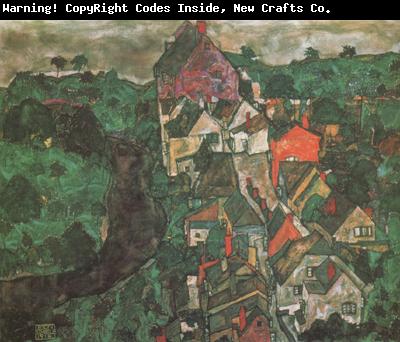 Egon Schiele Krumau Landscape (Town and River) (mk12)
